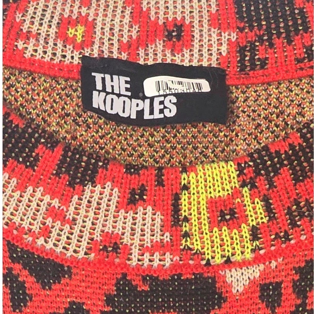 The Kooples Wool Maxi Dress Womens M Floral Leopard Animal Print Red Yellow - Picture 4 of 7